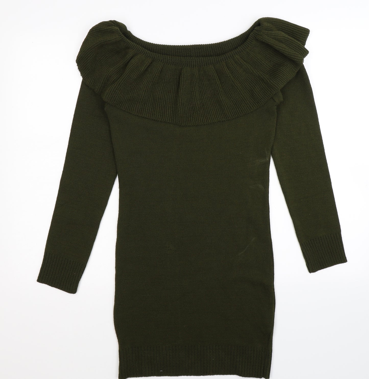 Boohoo Womens Green  Knit Jumper Dress  Size L