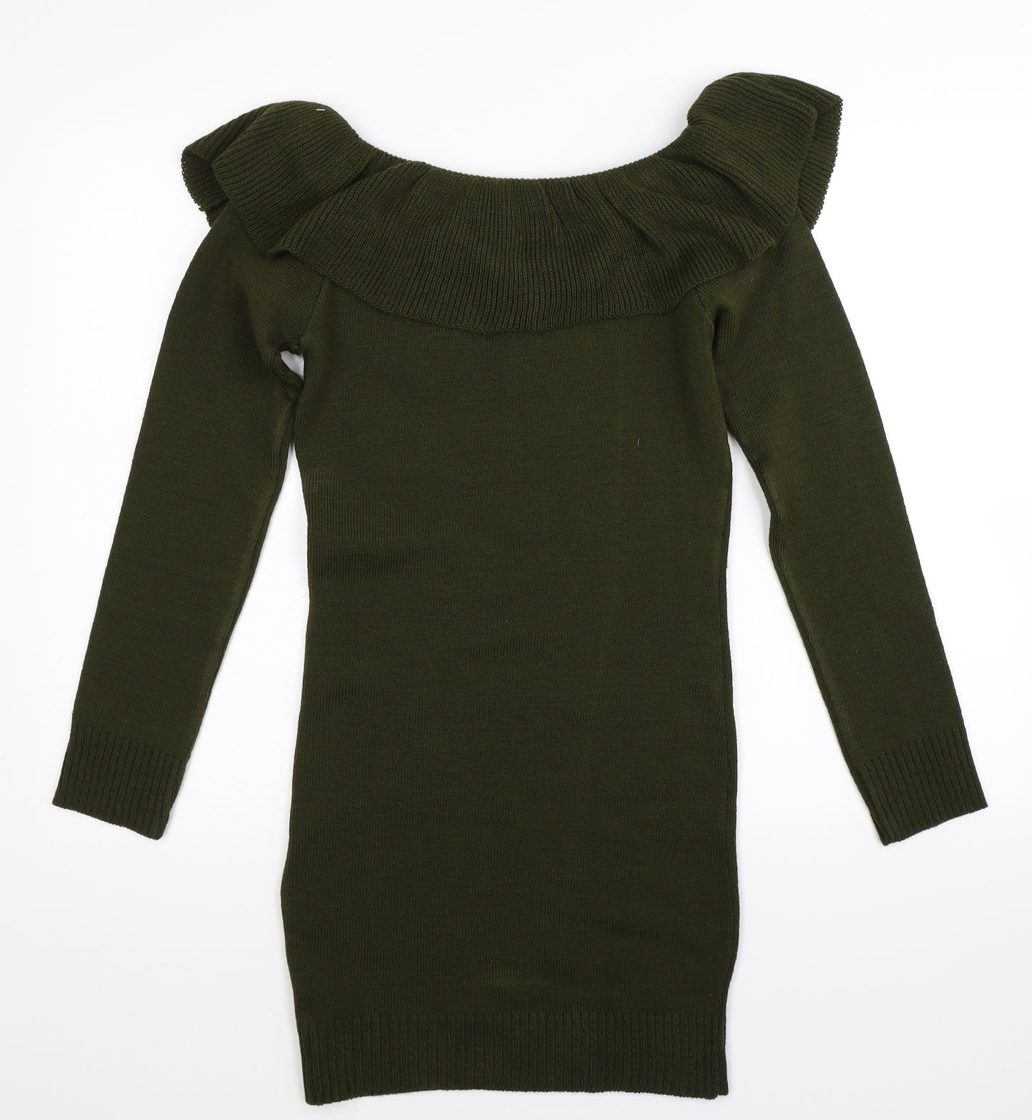 Boohoo Womens Green  Knit Jumper Dress  Size L