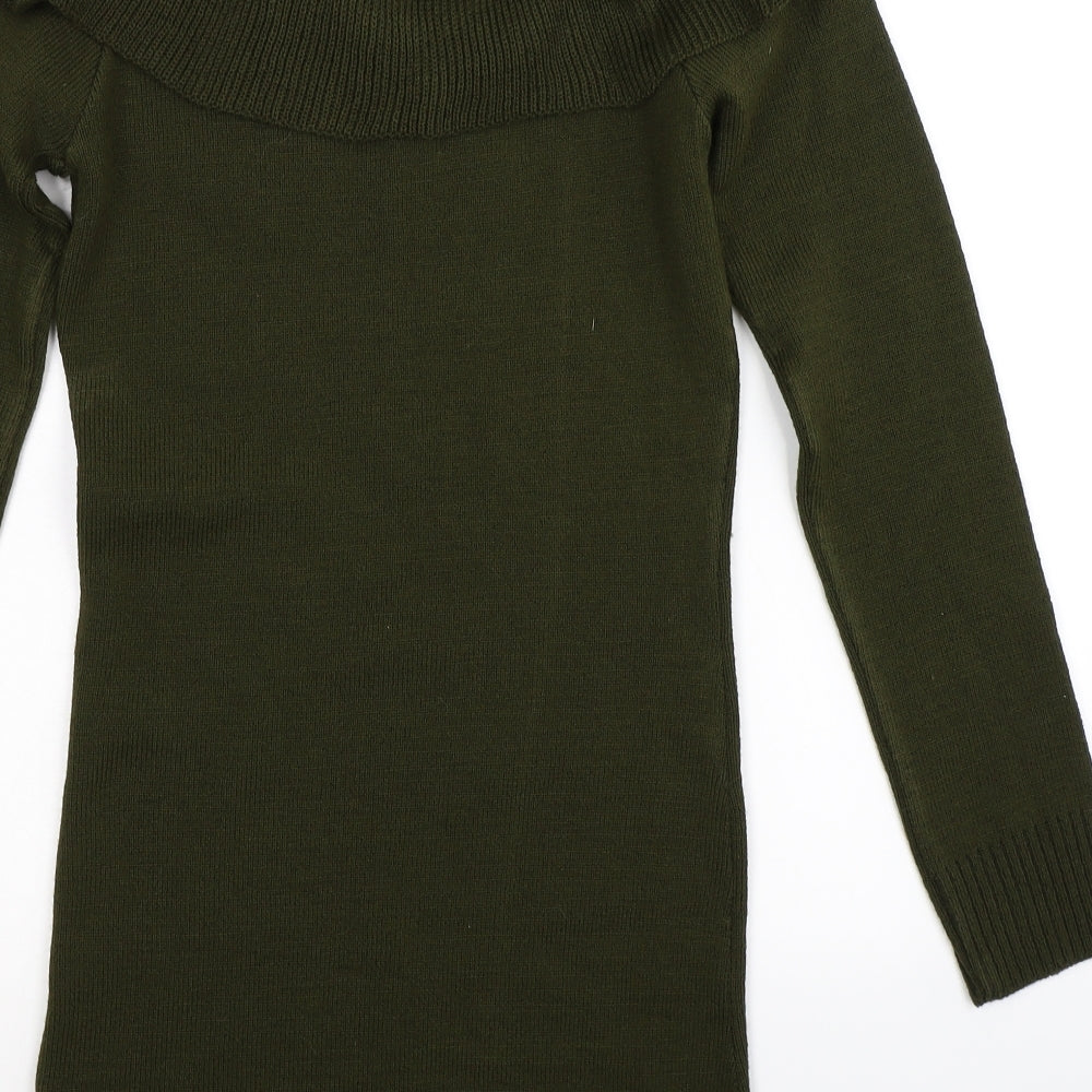 Boohoo Womens Green  Knit Jumper Dress  Size L