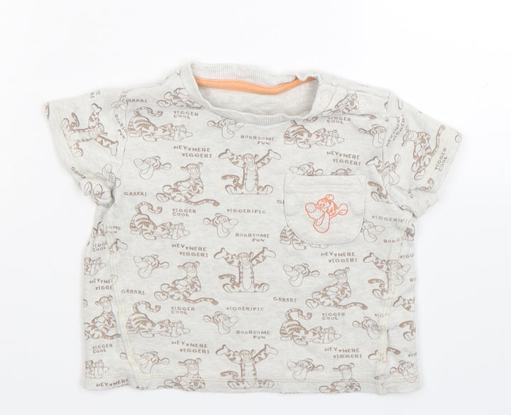 Disney Baby Grey Basic T-Shirt Size 12-18 Months