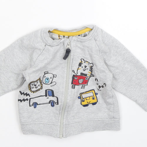 Nutmeg Boys Grey  Jersey Track Jacket Jacket Size 6-9 Months