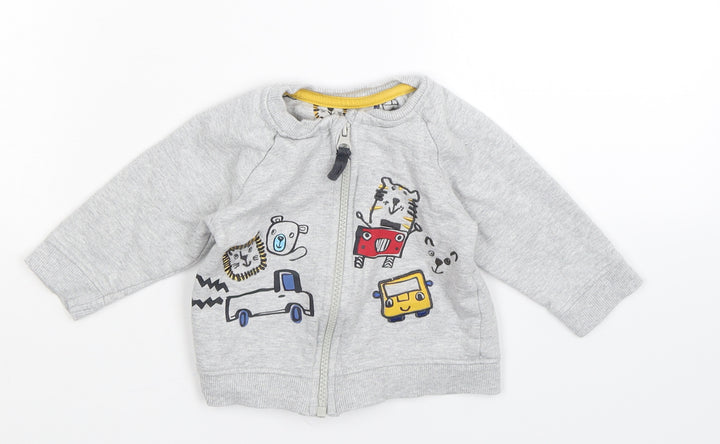 Nutmeg Boys Grey  Jersey Track Jacket Jacket Size 6-9 Months