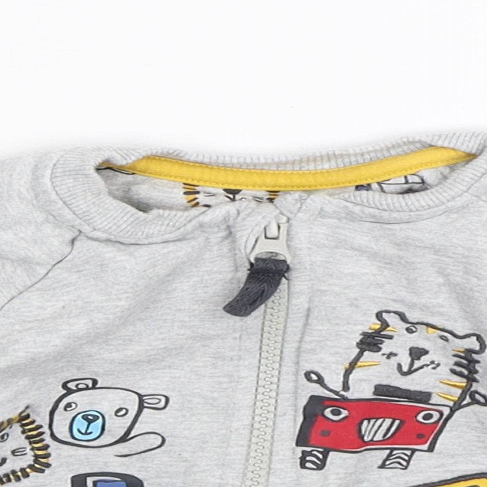 Nutmeg Boys Grey  Jersey Track Jacket Jacket Size 6-9 Months