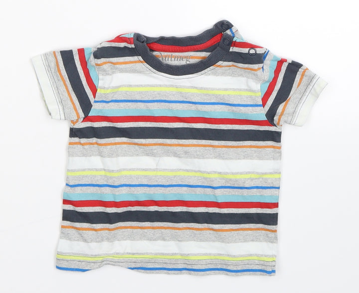Nutmeg Baby Multicoloured Striped  Basic T-Shirt Size 9-12 Months