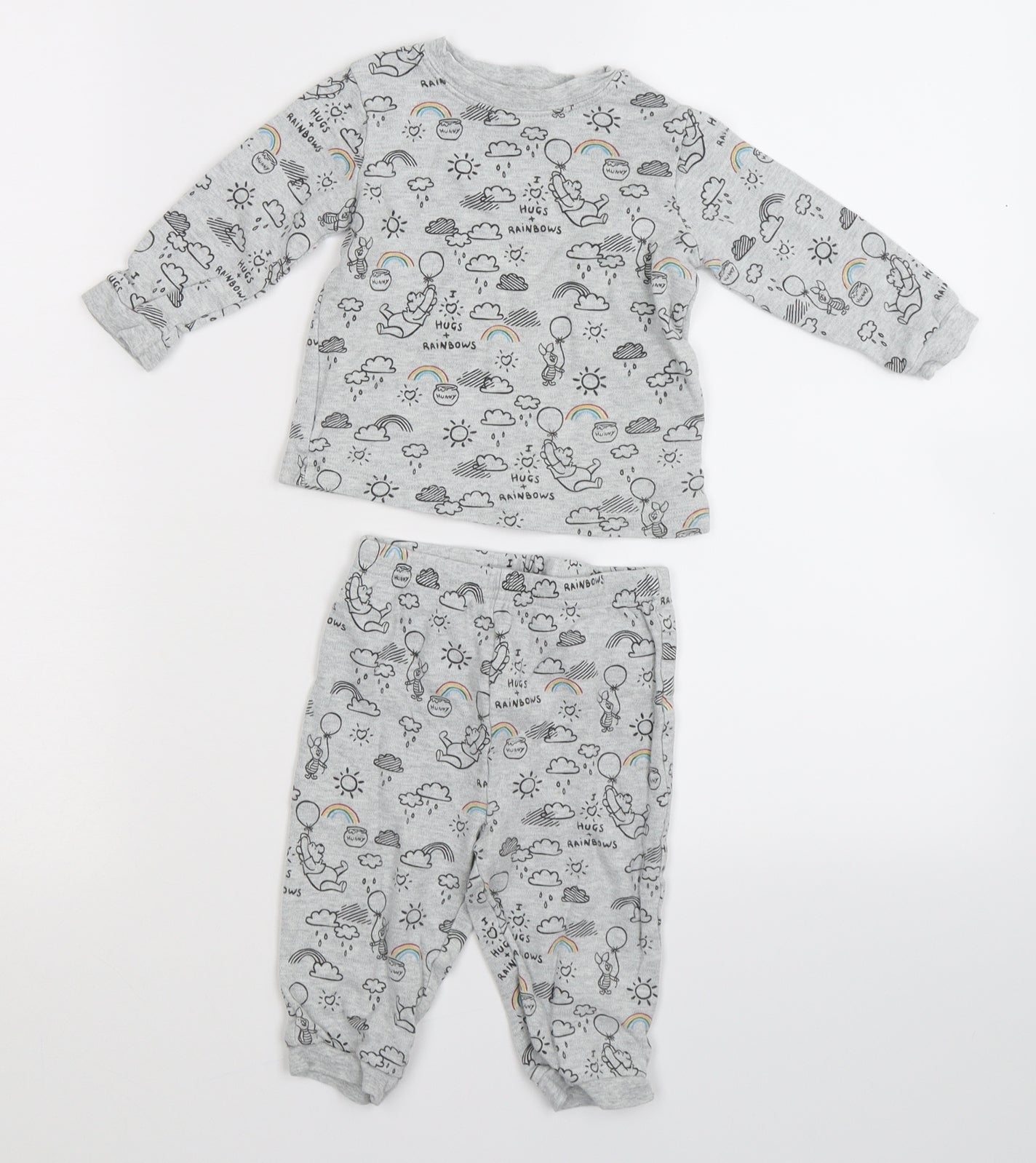 George Baby Grey Solid  Cami Pyjama Set Size 9-12 Months
