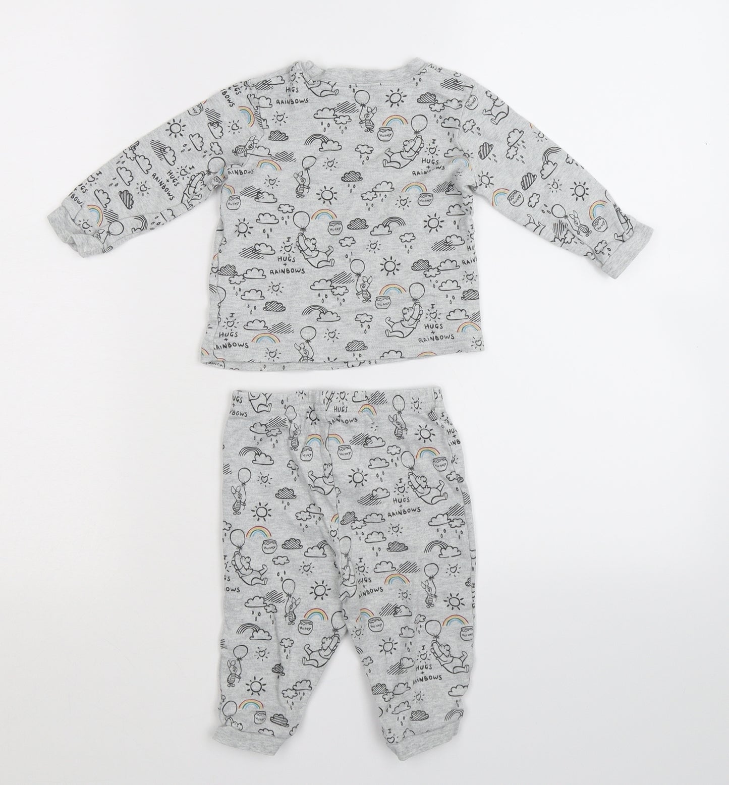 George Baby Grey Solid  Cami Pyjama Set Size 9-12 Months