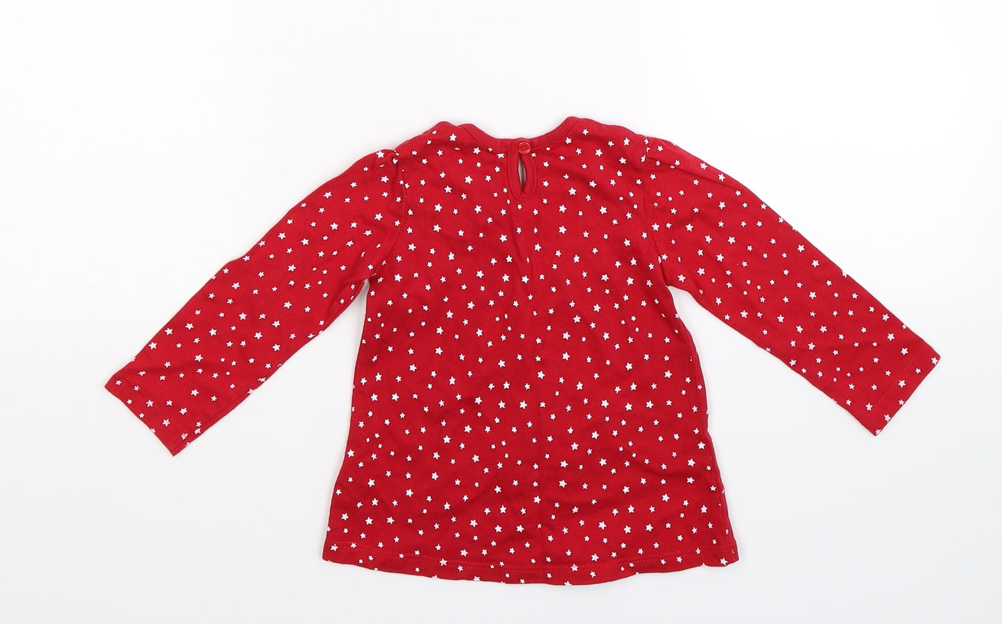 George Girls Red Geometric  Basic T-Shirt Size 12-18 Months