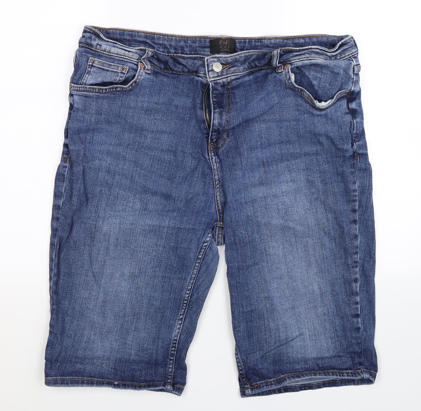 F&F Womens Blue  Denim Bermuda Shorts Size 20