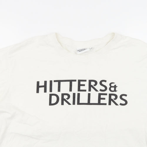 Hitters & Drillers Mens White    T-Shirt Size L