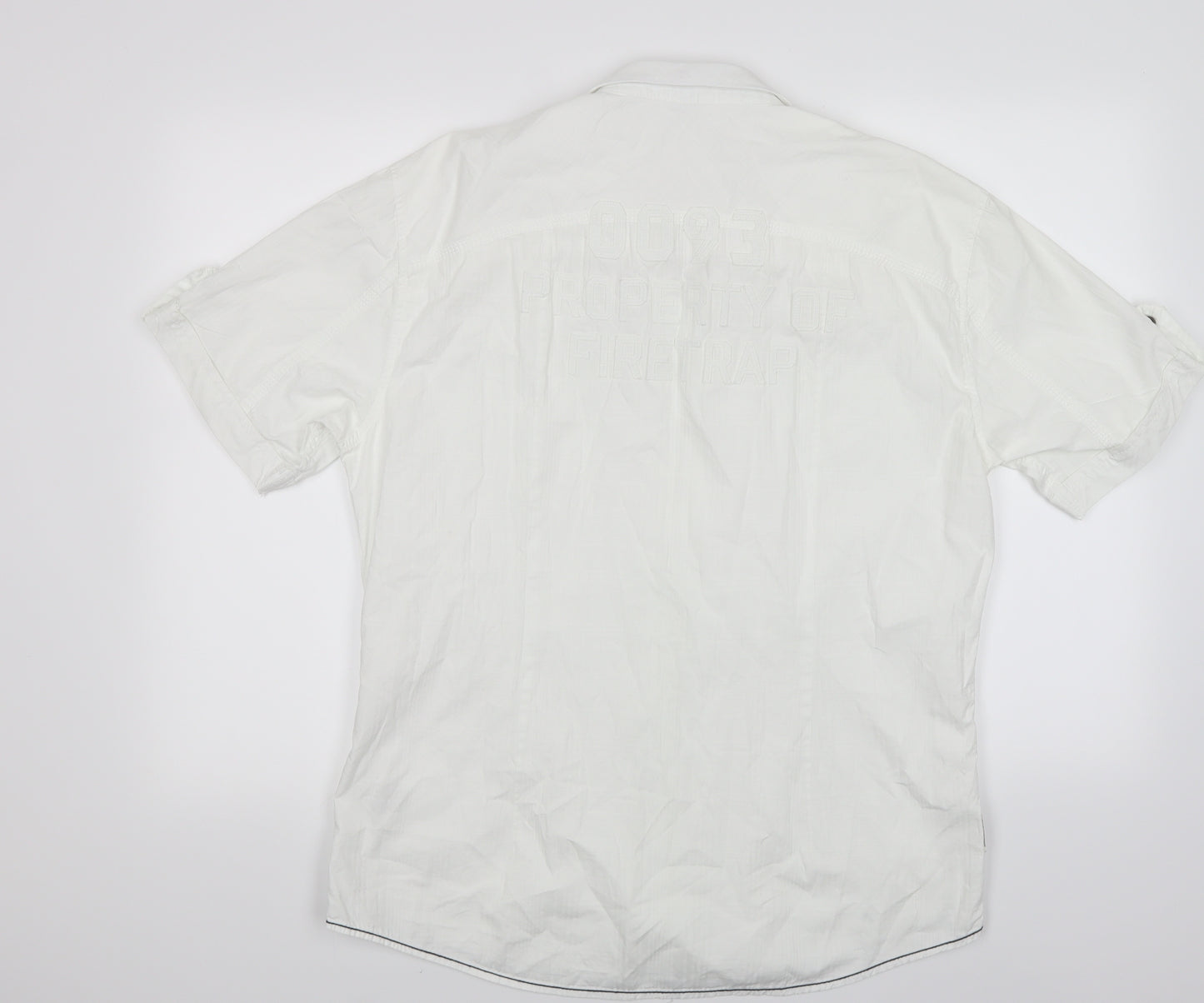 Firetrap Mens White    Button-Up Size XL