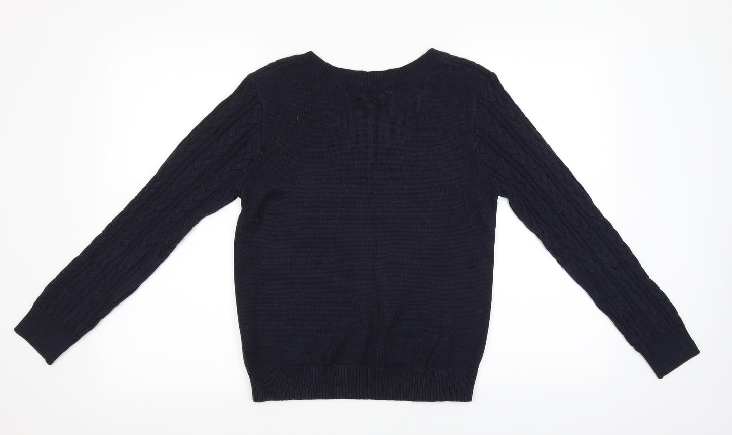 H&M Womens Beige Fair Isle  Pullover Jumper Size M