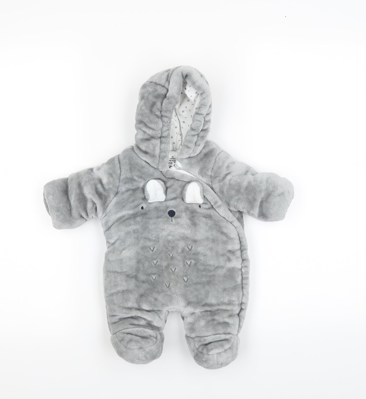 F&F Girls Grey   Babygrow One-Piece Size 0-3 Months