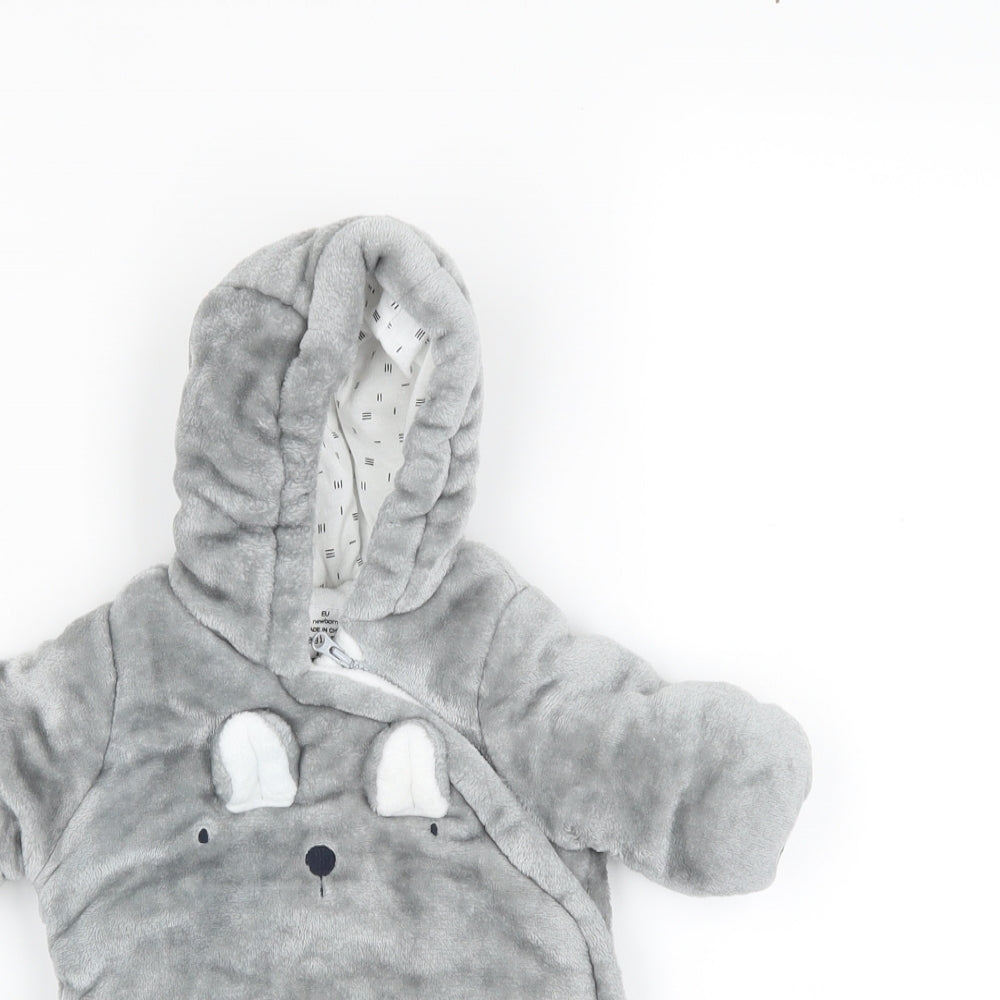 F&F Girls Grey   Babygrow One-Piece Size 0-3 Months