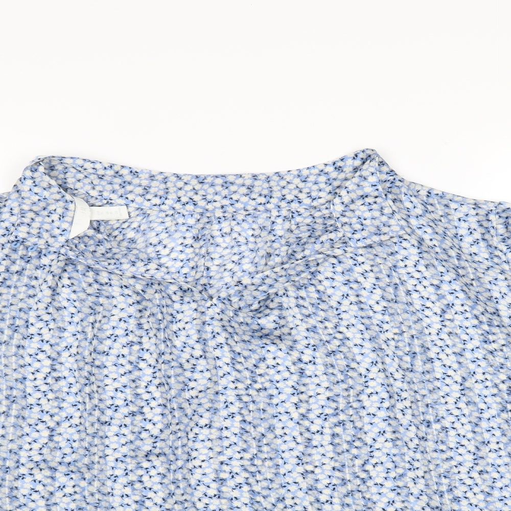 H&M Womens Blue Floral  Basic Blouse Size XL
