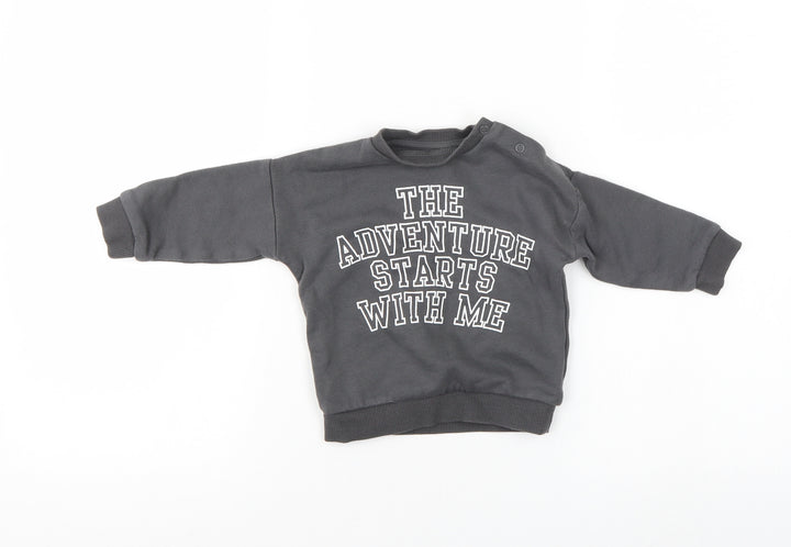 fred & flo Grey Pullover Jumper Size 6-9 Months