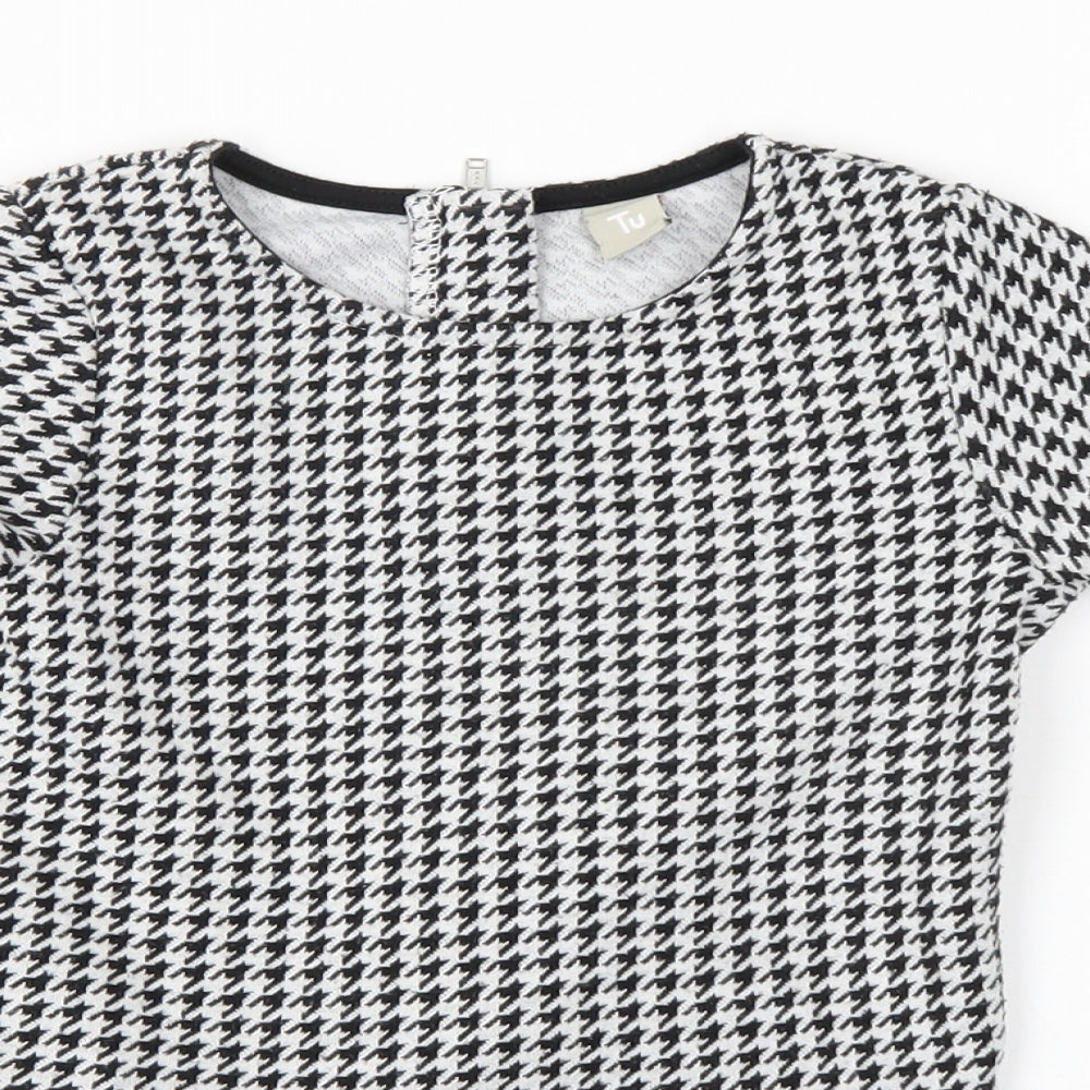 TU Girls Multicoloured Herringbone  T-Shirt Dress  Size 4 Years