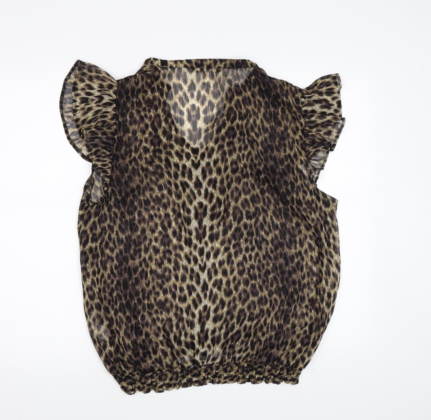 Atmosphere Womens Brown Animal Print Chiffon Basic Blouse Size 20