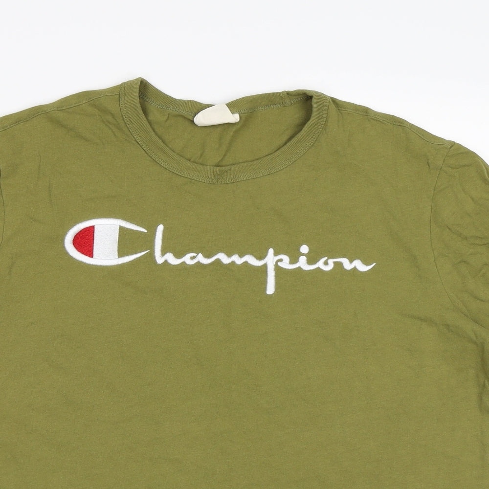 Champion Mens Green    T-Shirt Size M