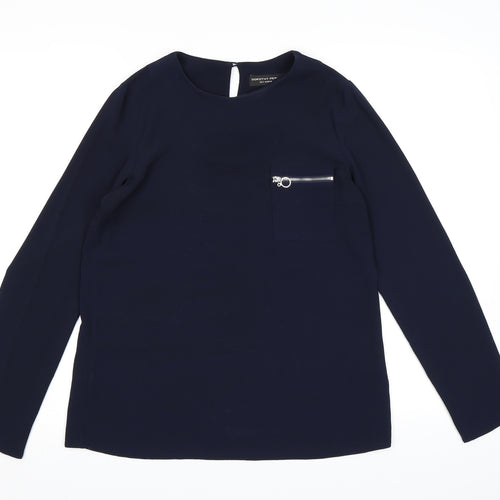 Dorothy Perkins Womens Blue  Chiffon Basic Blouse Size 8