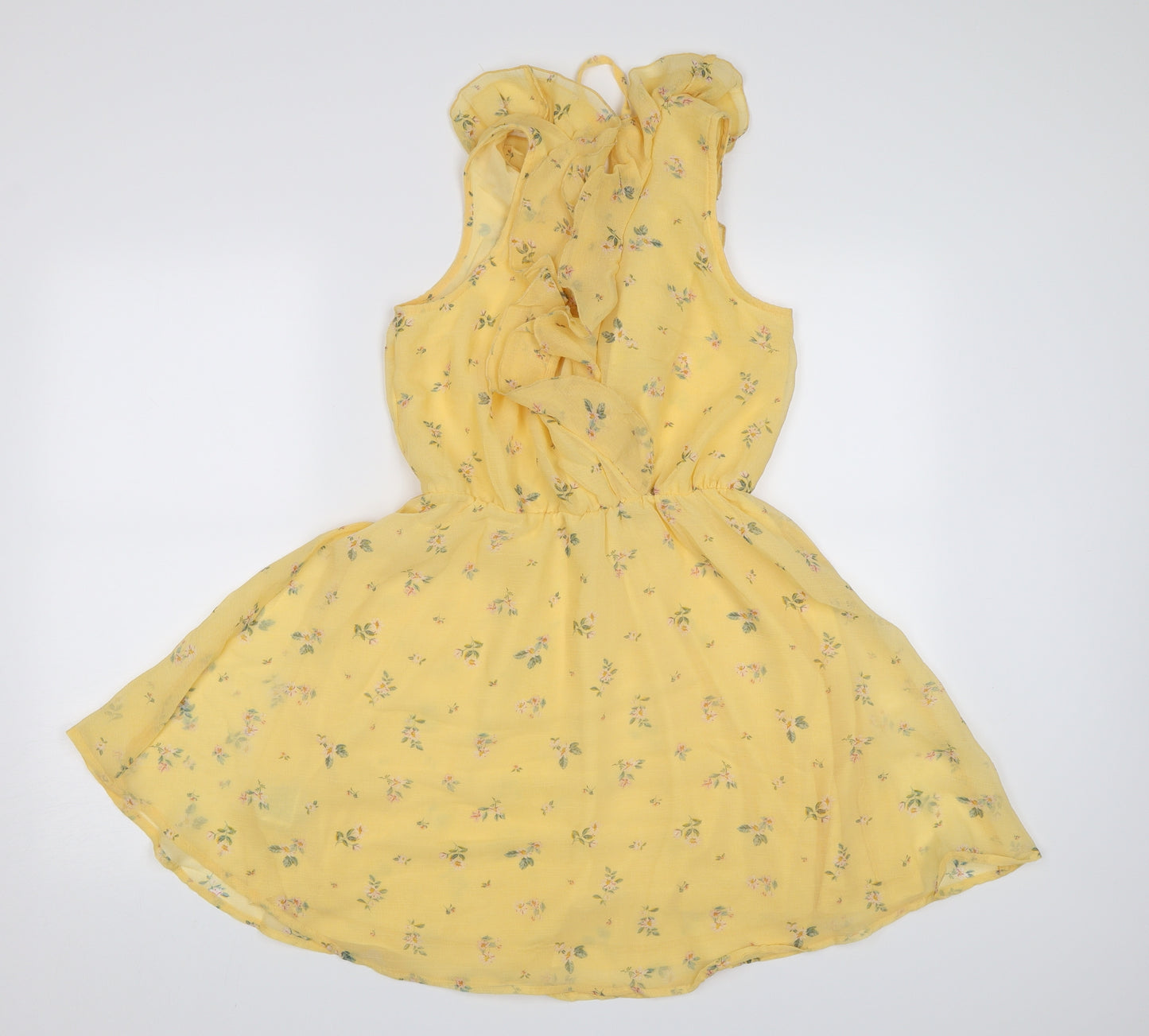 Divided by H&M Womens Yellow Floral  A-Line  Size 10