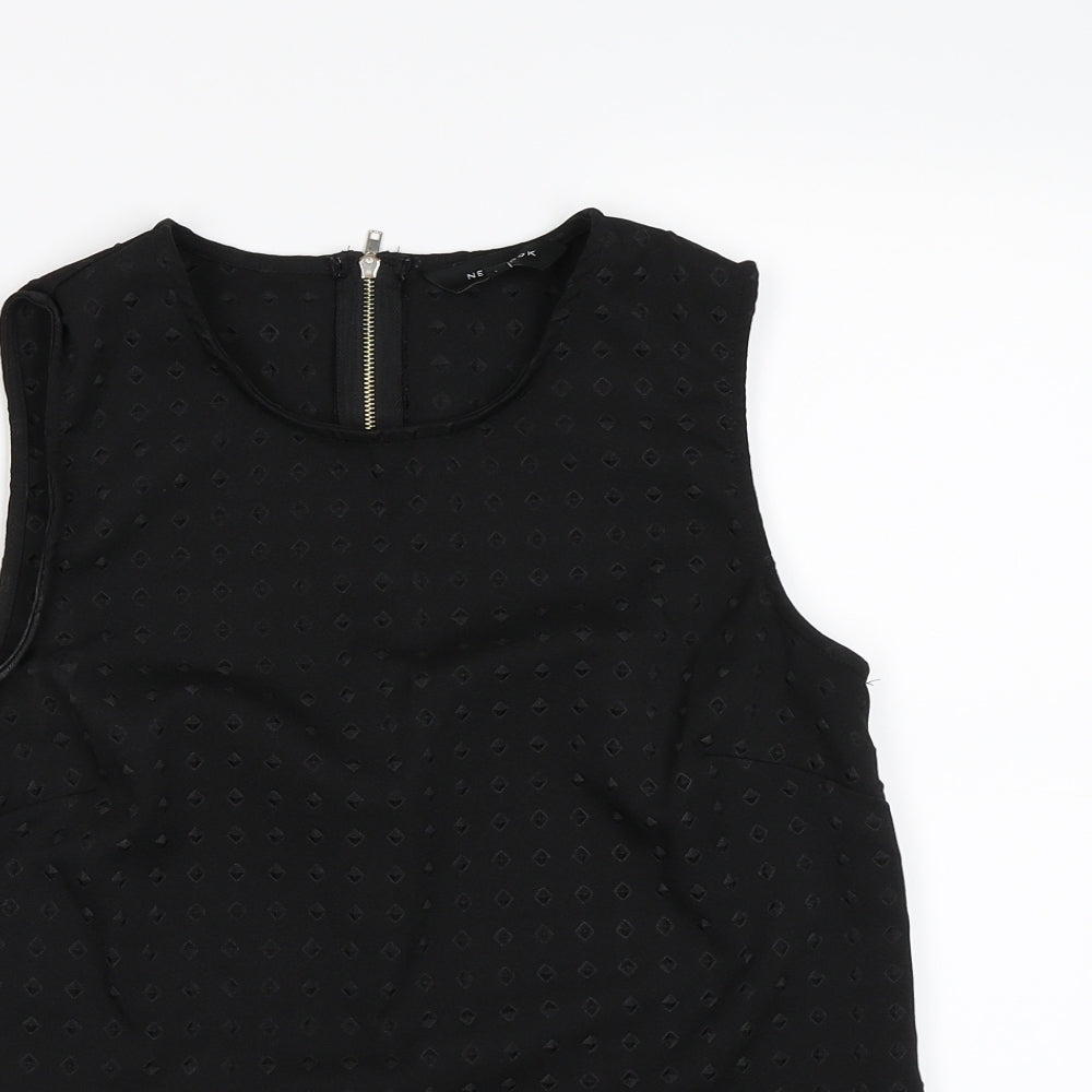 New Look Womens Grey Polka Dot Rayon Basic Tank Size 8