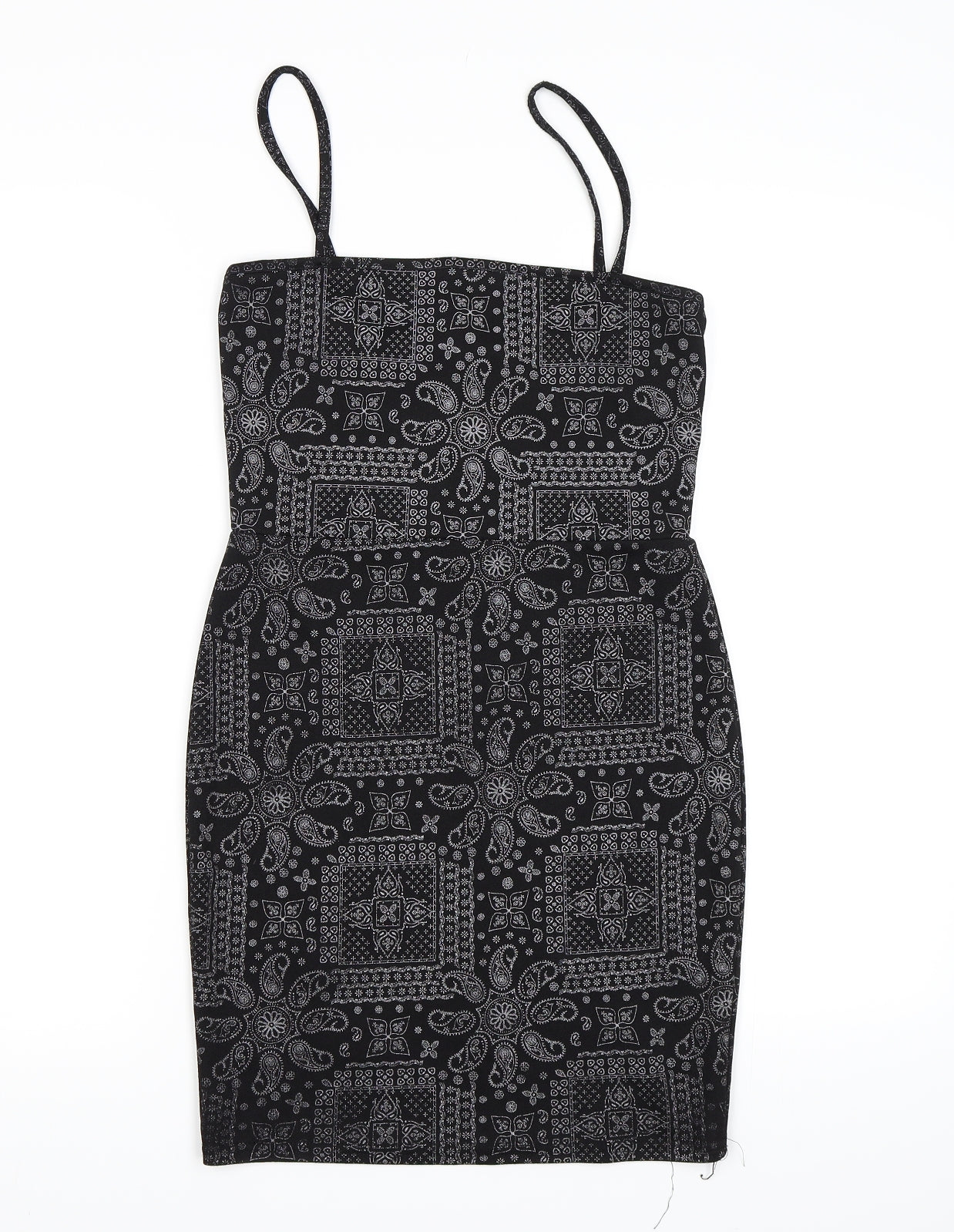 Daisy Street Womens Black Geometric  Bodycon  Size 10