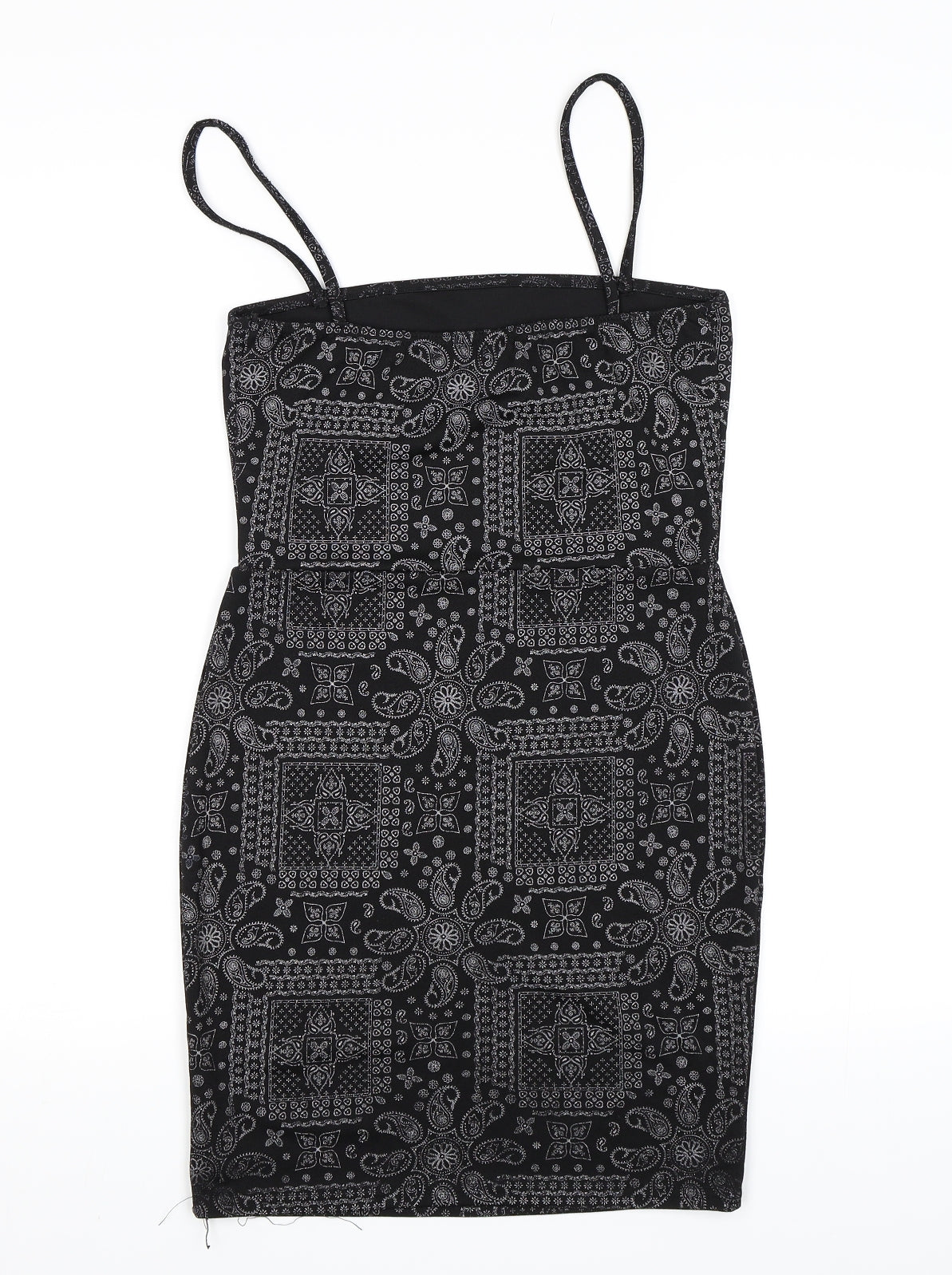 Daisy Street Womens Black Geometric  Bodycon  Size 10