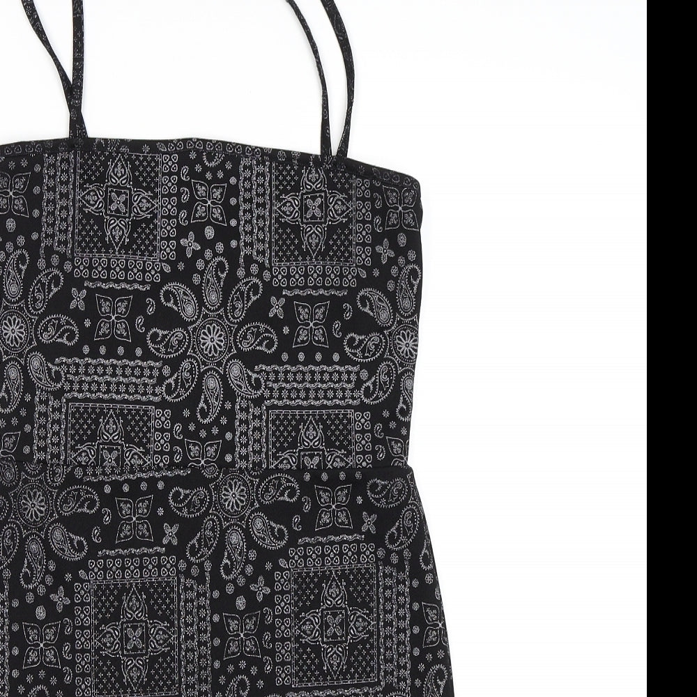 Daisy Street Womens Black Geometric  Bodycon  Size 10