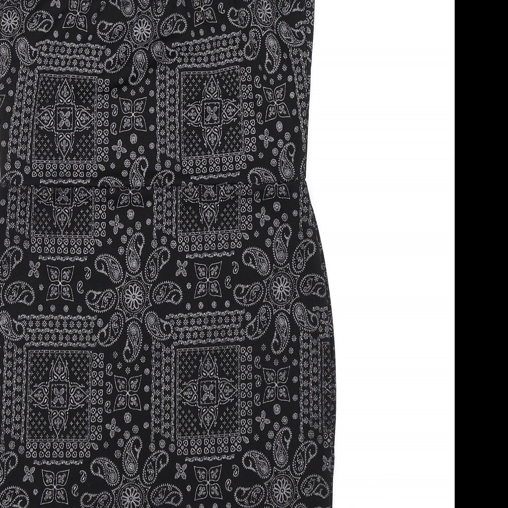 Daisy Street Womens Black Geometric  Bodycon  Size 10