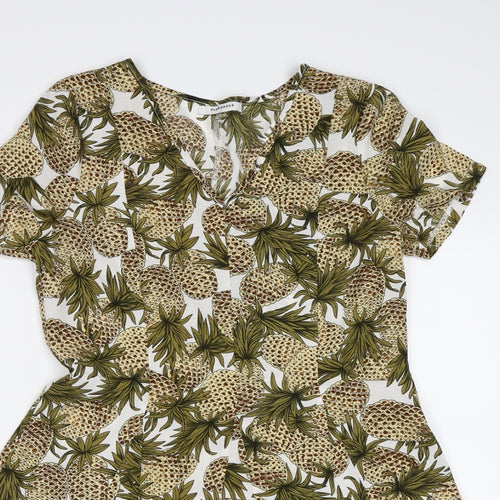 Glamorous Womens Multicoloured   T-Shirt Dress  Size 8  - Pineapple print