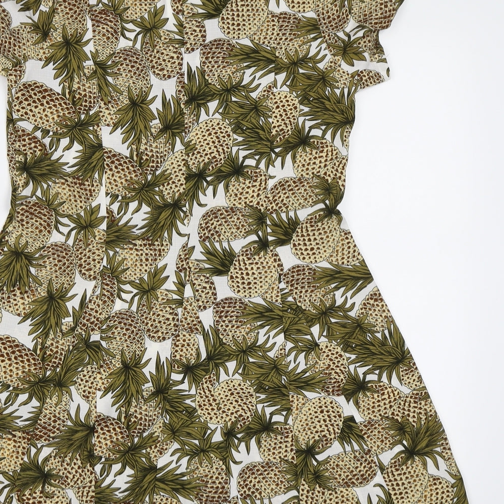 Glamorous Womens Multicoloured   T-Shirt Dress  Size 8  - Pineapple print