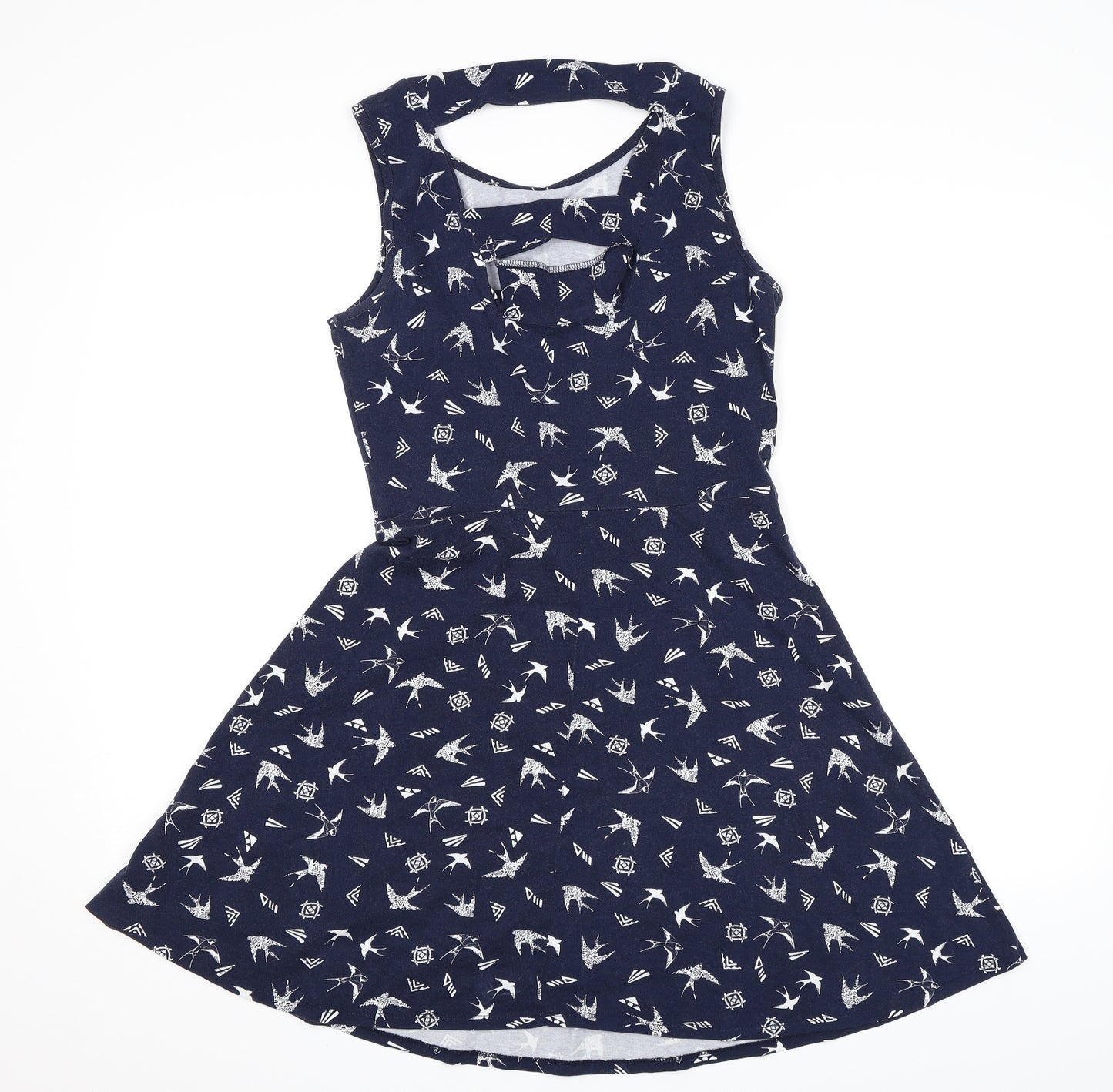 Redherring Womens Blue Geometric  A-Line  Size 10