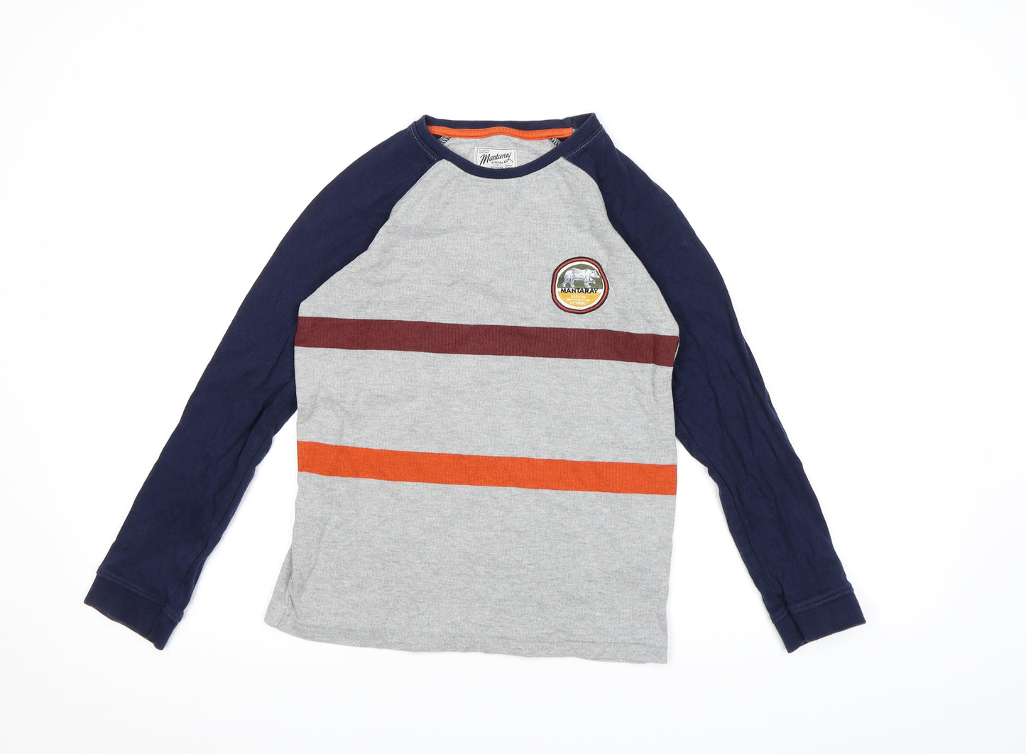 MANTARAY Boys Grey  Knit Pullover Jumper Size 9-10 Years