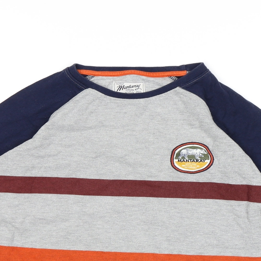 MANTARAY Boys Grey  Knit Pullover Jumper Size 9-10 Years