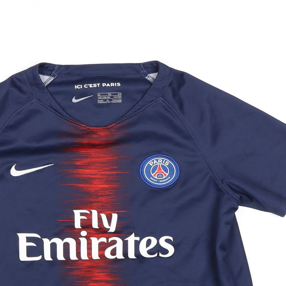 Nike Boys Blue   Basic T-Shirt Size 7-8 Years  - PSG Football Club