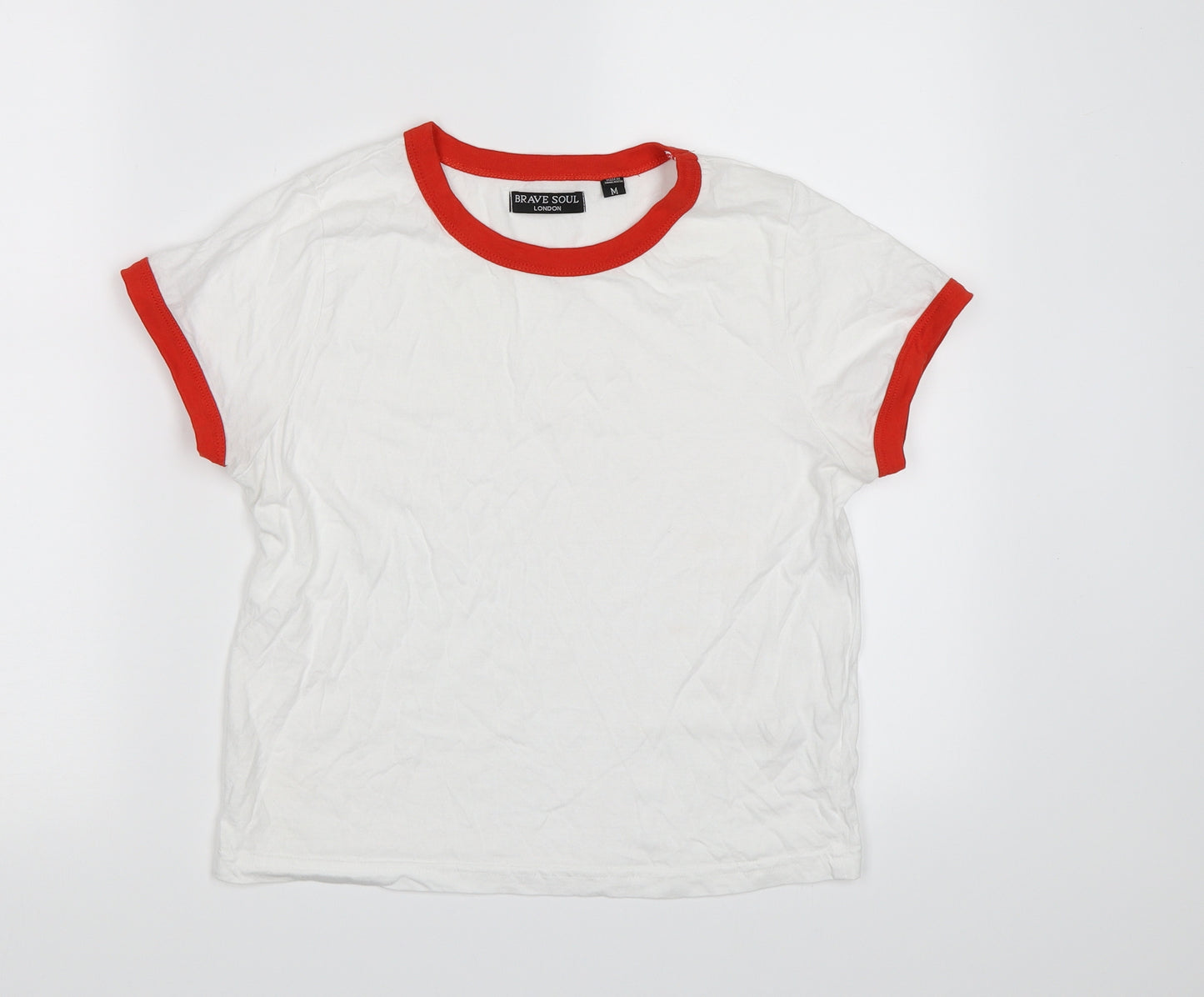 Brave Soul Womens White   Basic T-Shirt Size M