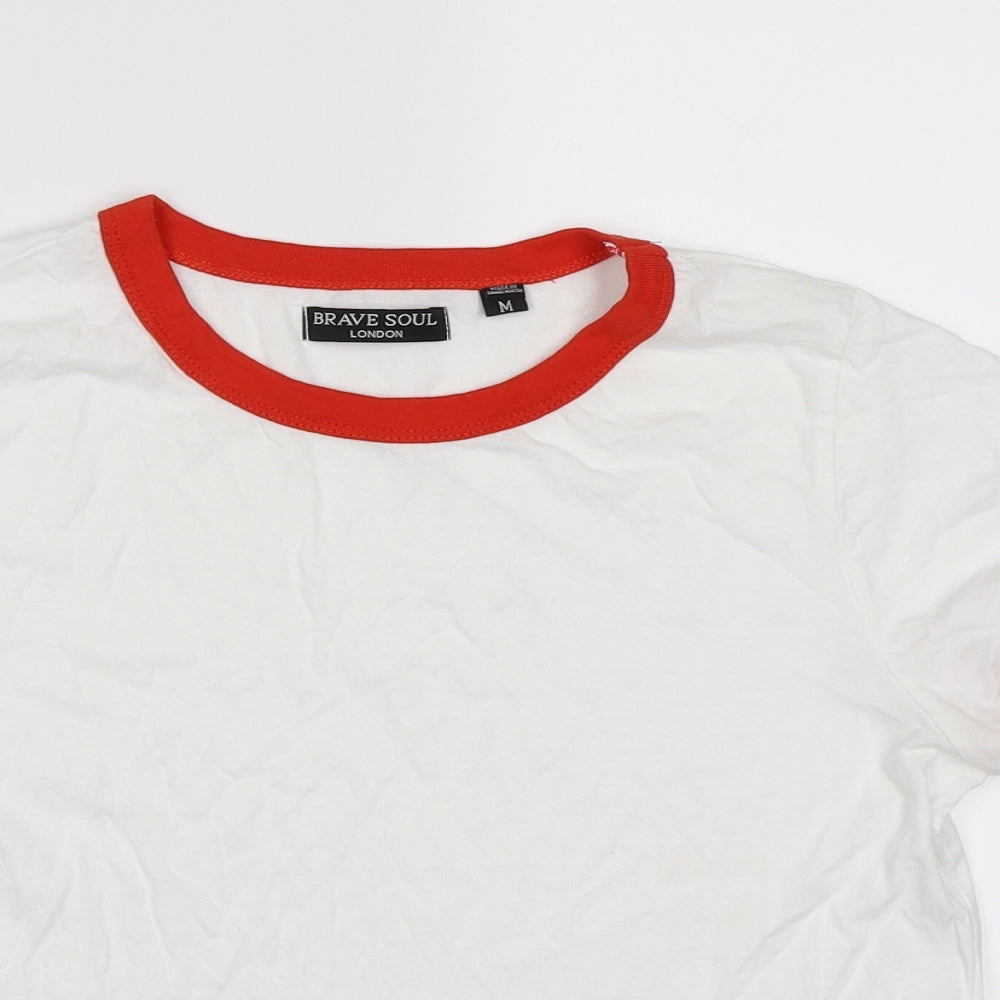 Brave Soul Womens White   Basic T-Shirt Size M