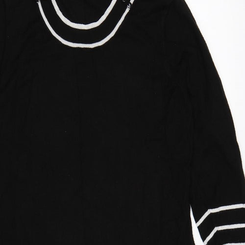 Precis Womens Black Striped Knit Jumper Dress  Size M