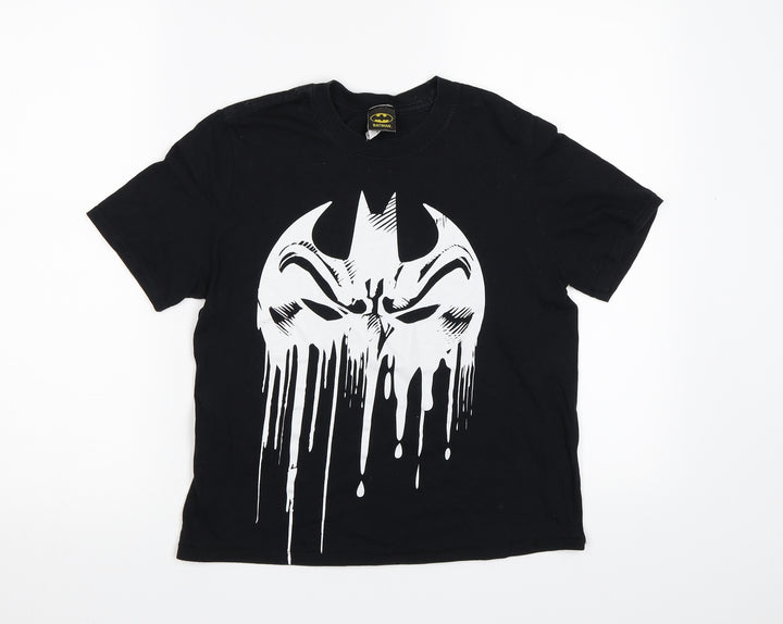 Gildan Womens Black Cropped T-Shirt Size S - Batman