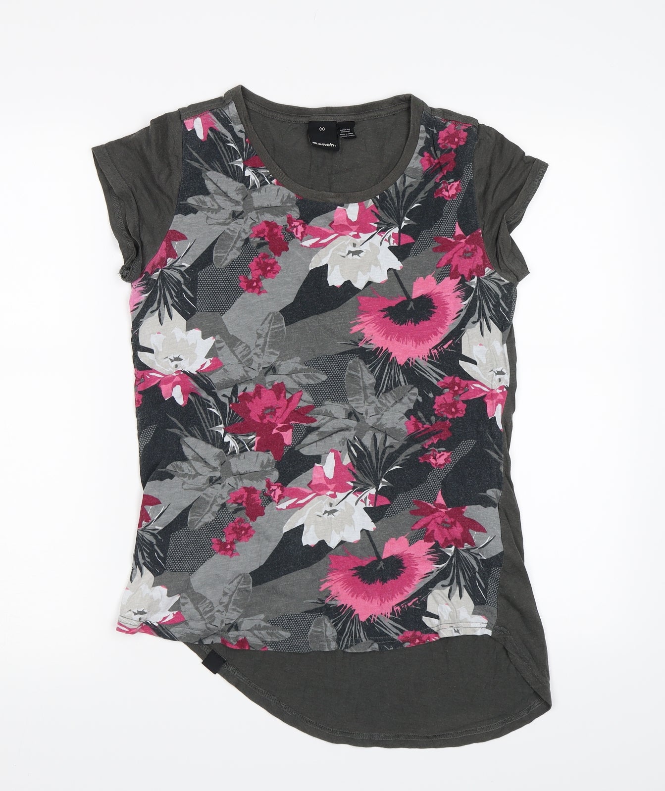 Bench Womens Grey Floral  Basic T-Shirt Size S