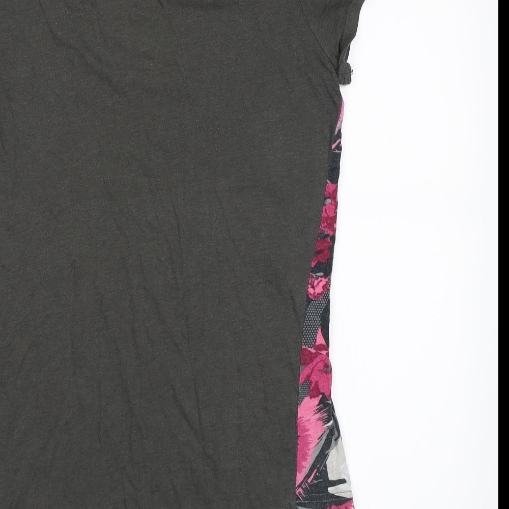 Bench Womens Grey Floral  Basic T-Shirt Size S