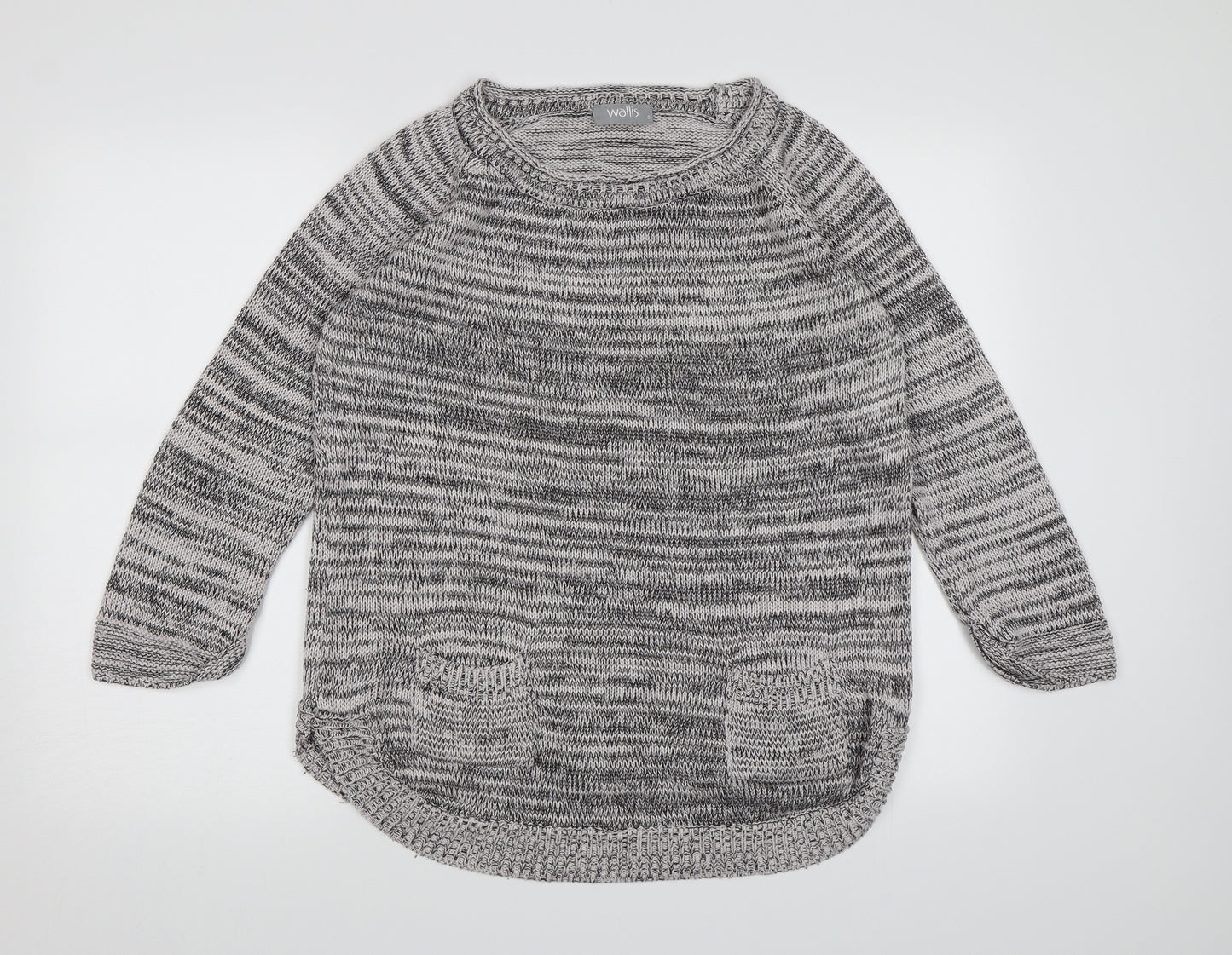 Wallis Womens Grey  Knit Pullover Jumper Size S