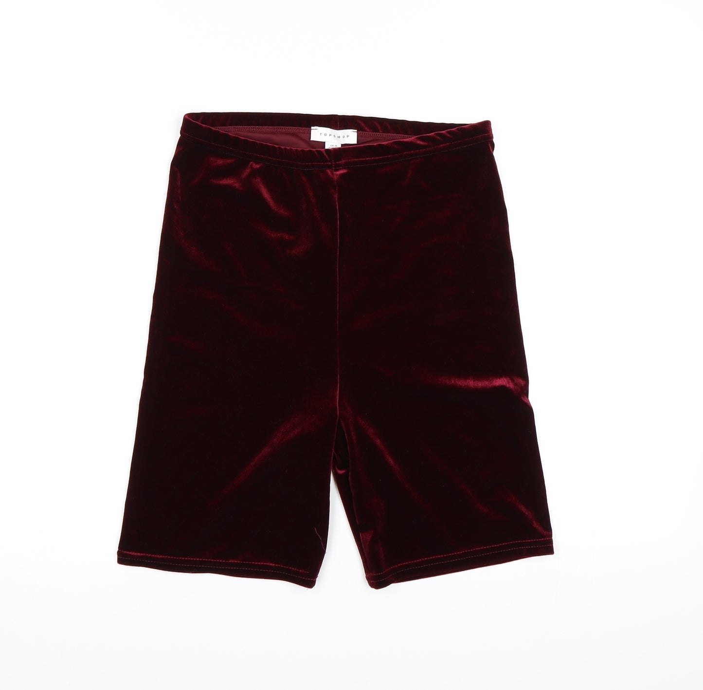 Topshop Womens Purple  Velour Biker Shorts Size 10