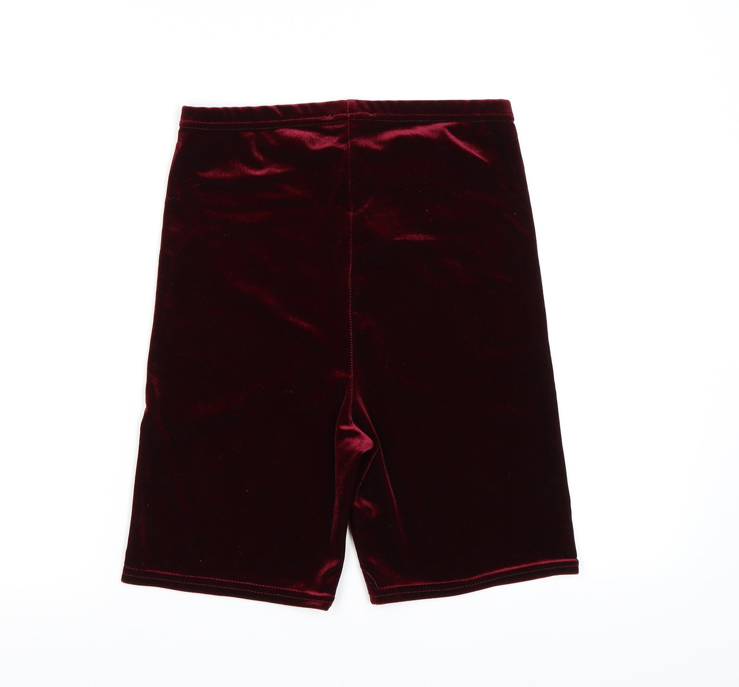 Topshop Womens Purple  Velour Biker Shorts Size 10