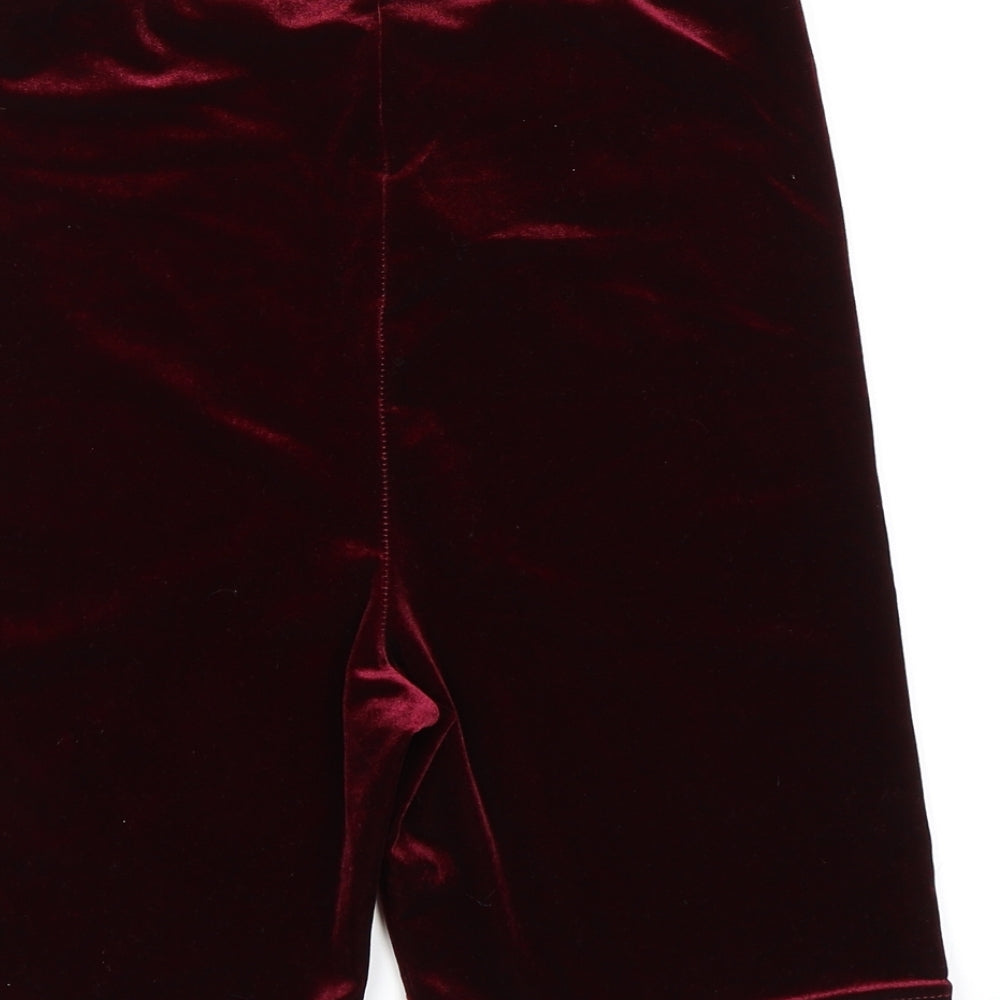 Topshop Womens Purple  Velour Biker Shorts Size 10