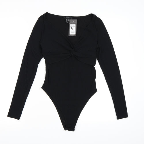 New Look Womens Black   Bodysuit One-Piece Size 10