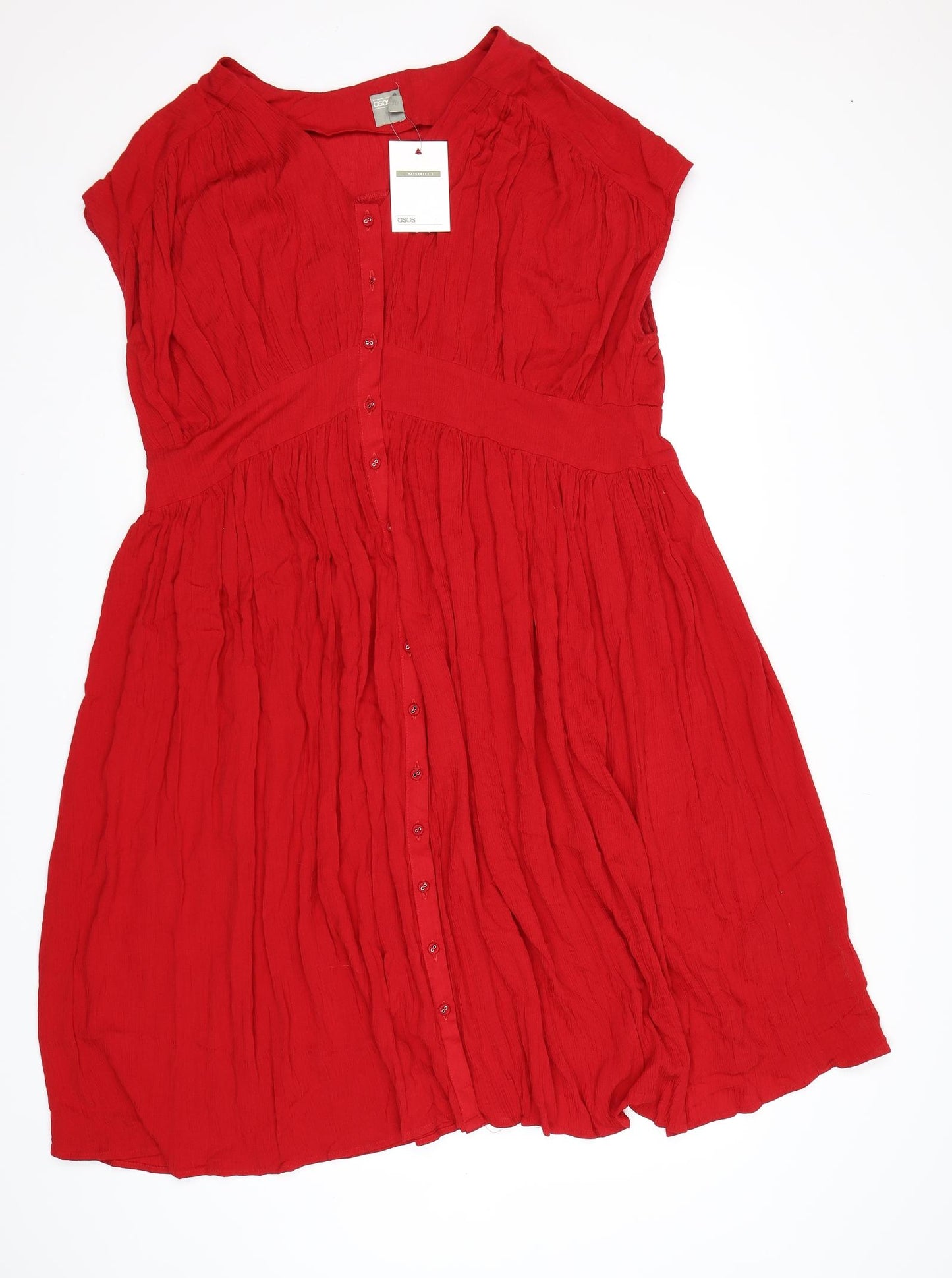 ASOS Womens Red   Shirt Dress  Size 14