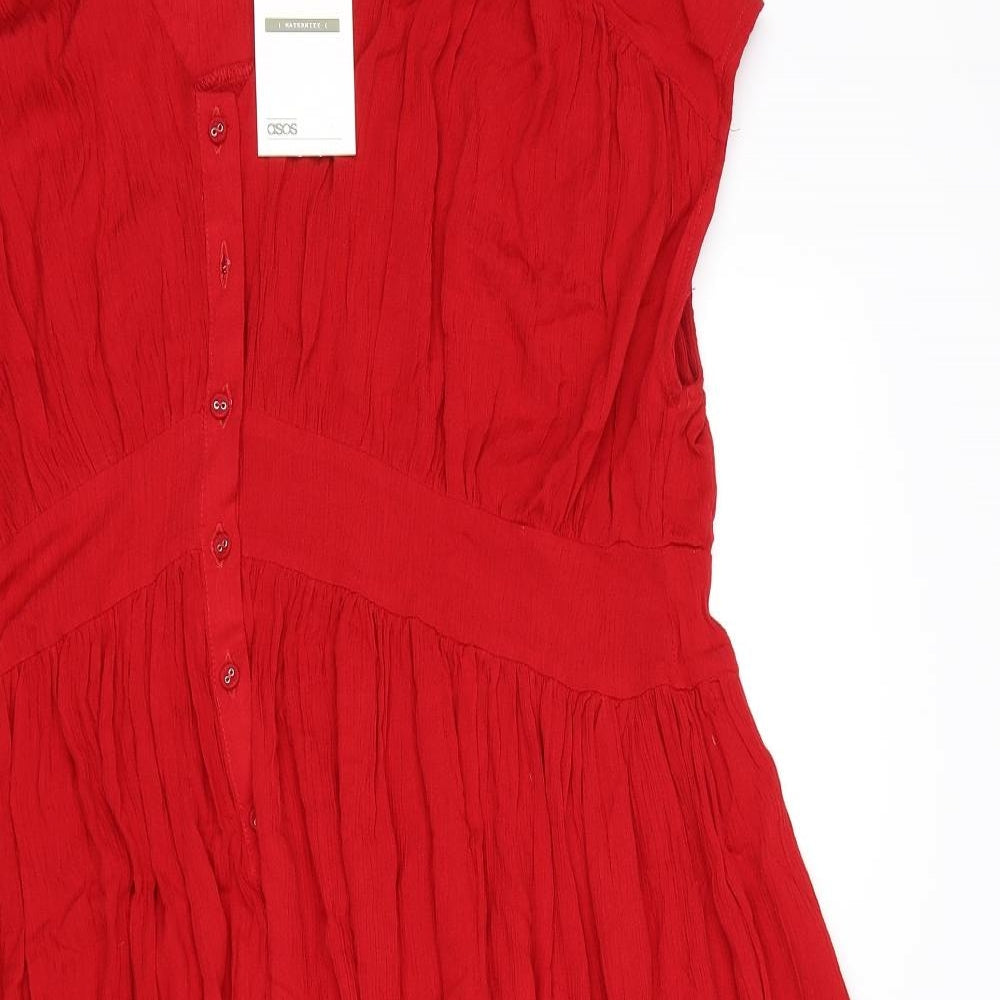 ASOS Womens Red   Shirt Dress  Size 14