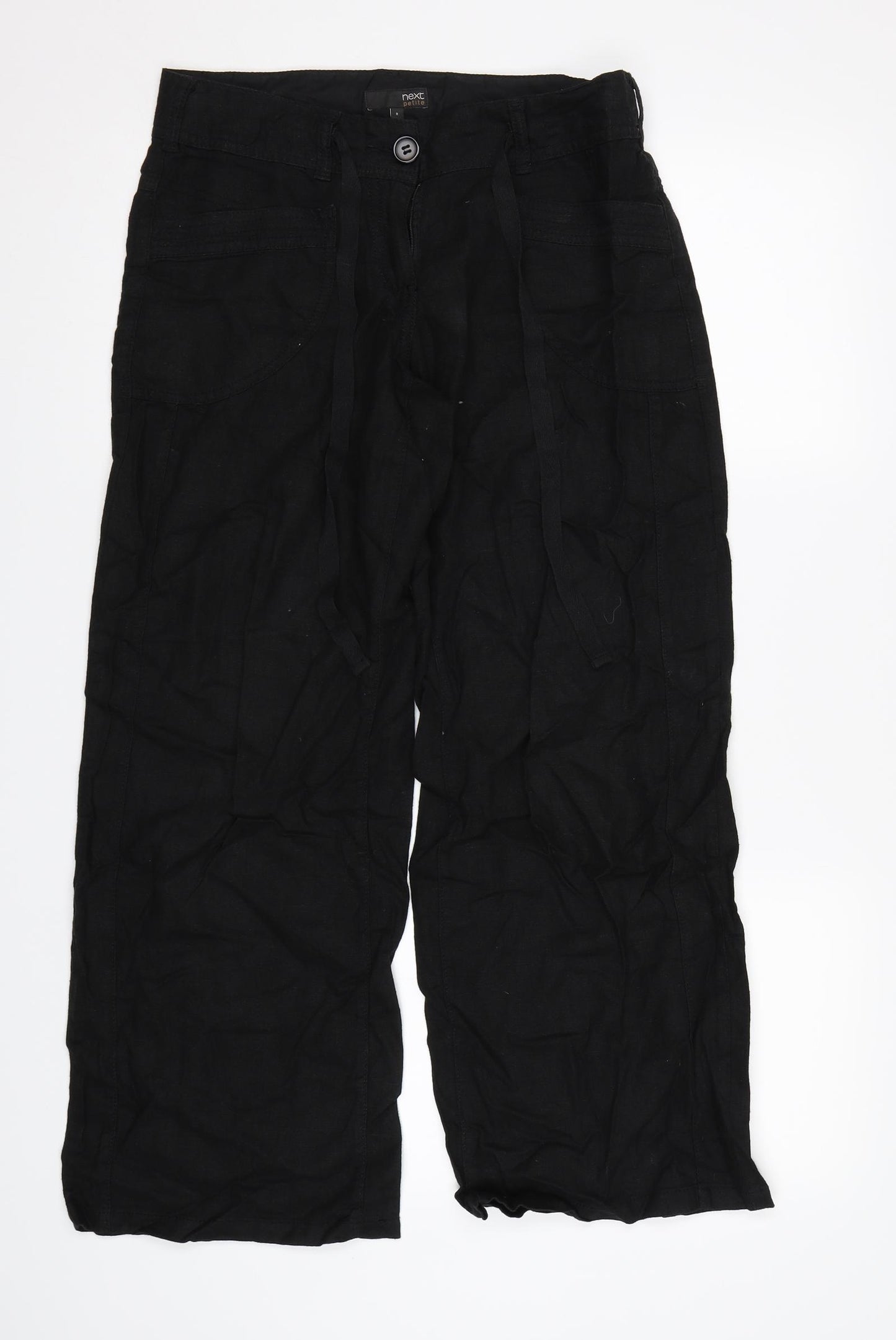 NEXT Womens Black   Trousers  Size 8 L26 in
