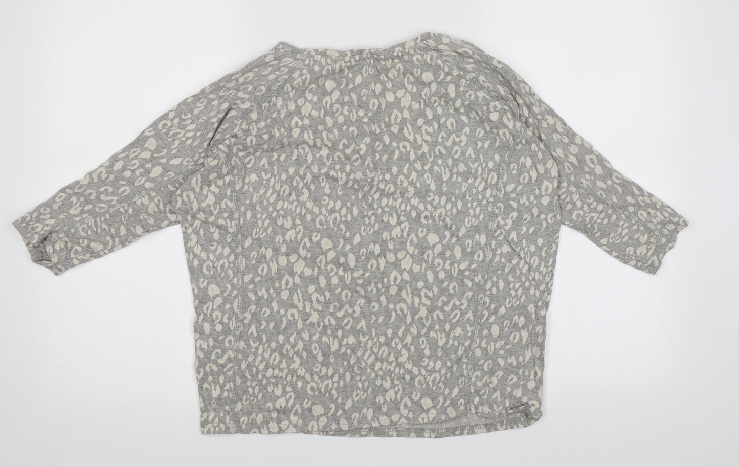 New Look Womens Grey Animal Print Knit Pullover Jumper Size 8